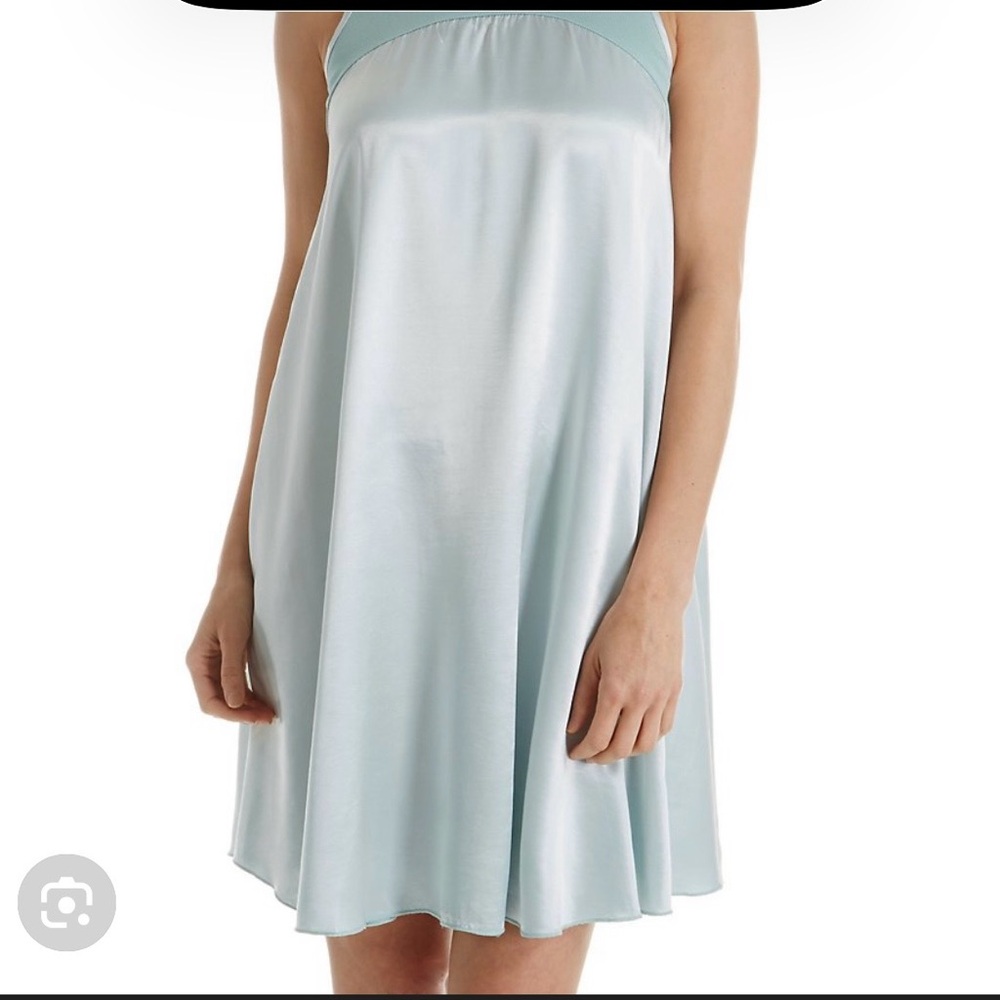 Pj Harlow Teal Satin Chemise and robe set
